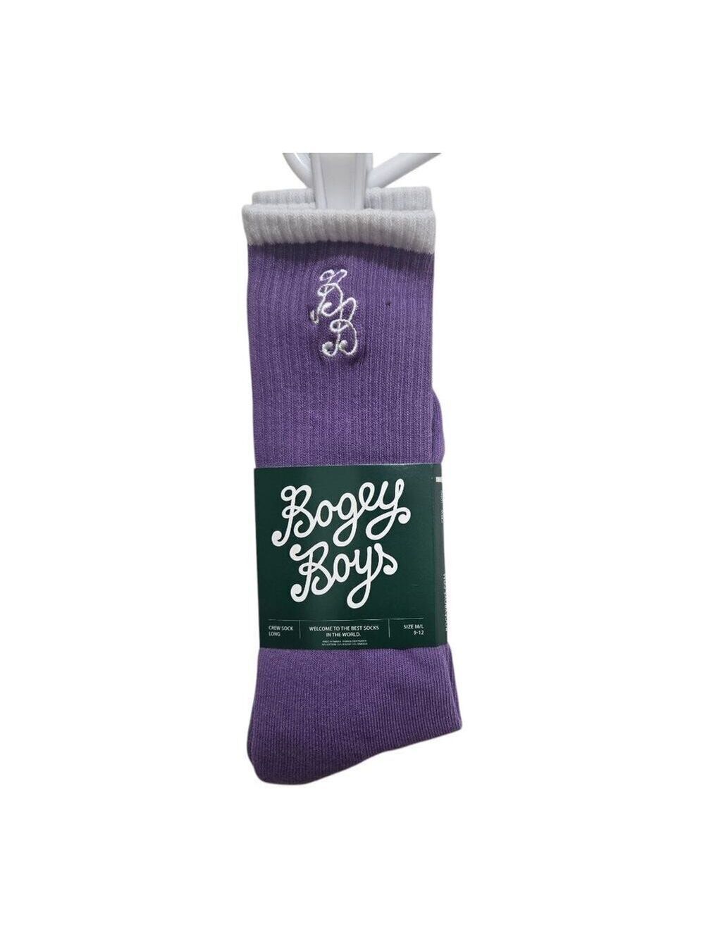 Bogey boys by macklemore socks mens size m/l 9-12 essential grape jam crew long